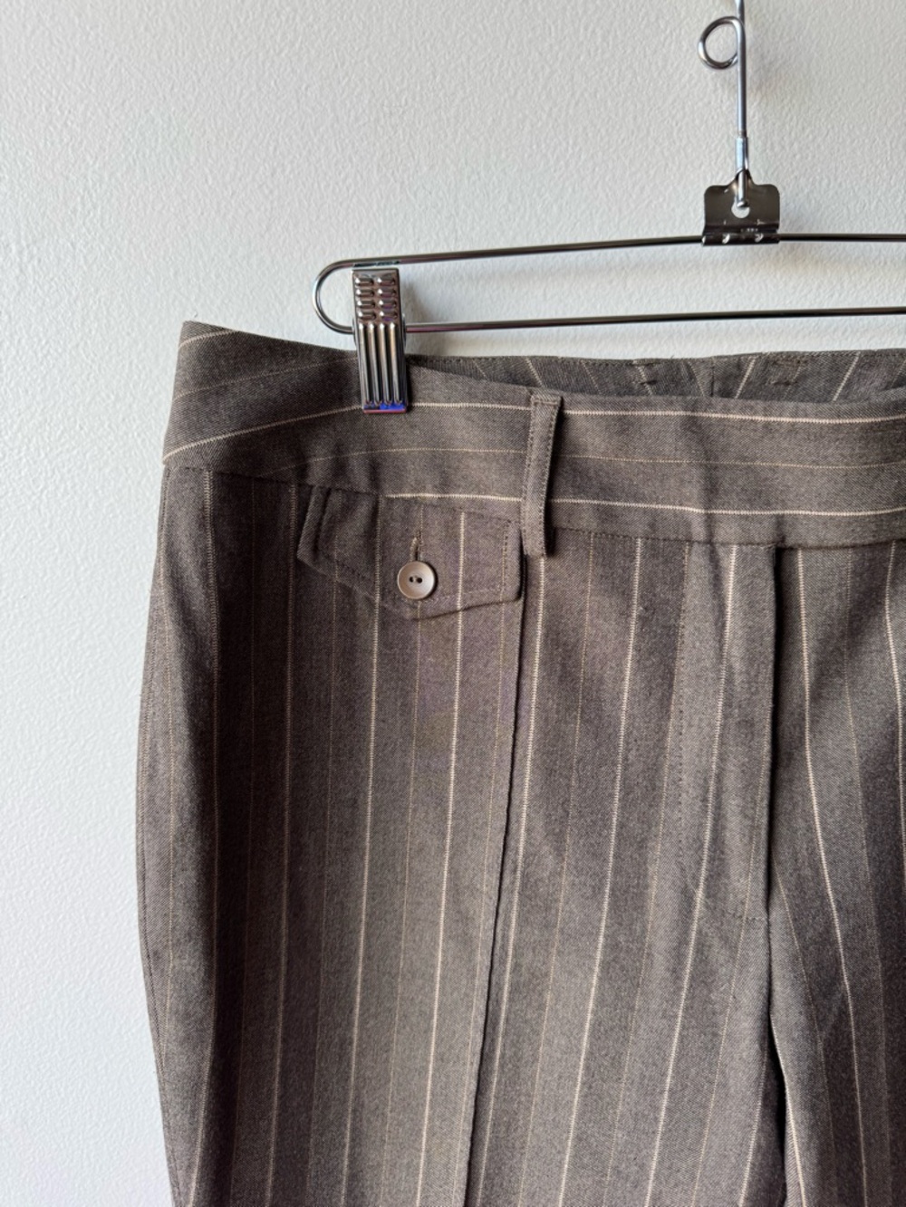 Nygard Brown Pinstripe Tailored Trousers - size 8 - Picture 3 of 8